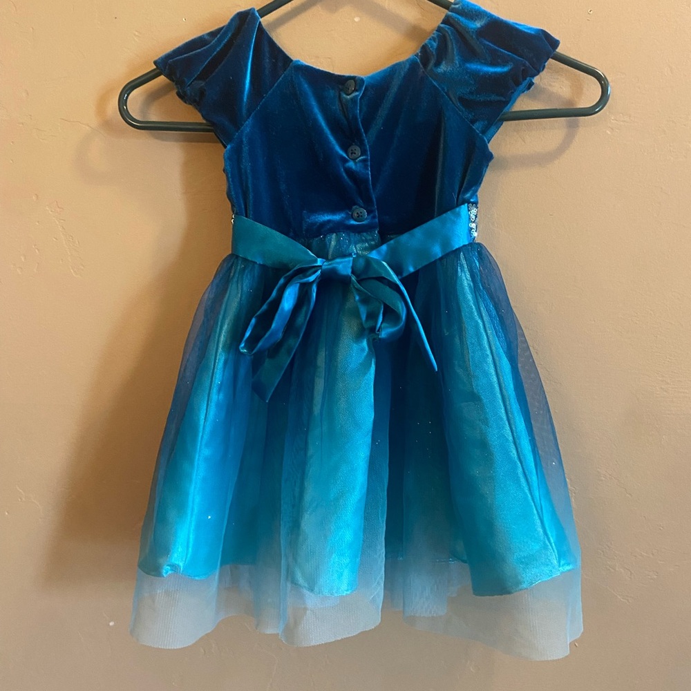 Jona Michelle toddler Sparkling Elegant Velvet & Lace Fanciful Dress- size 2T - Picture 2 of 4